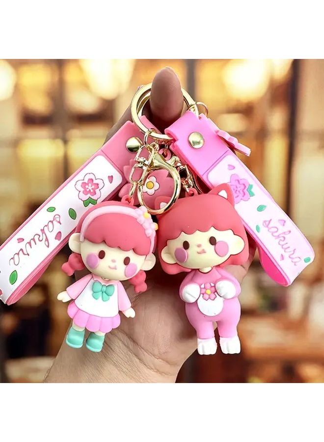 Cat Ears Girl Anime Keychain PVC Metal Keyring Pendant Backpack Accessory Gift - Image 5